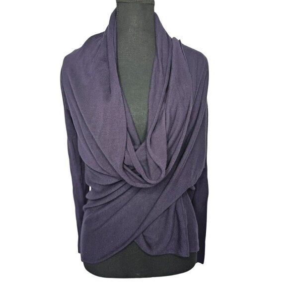 Renee C. Women's Navy Long sleeve Sweater Wrap, Size S-M - Picture 1 of 14